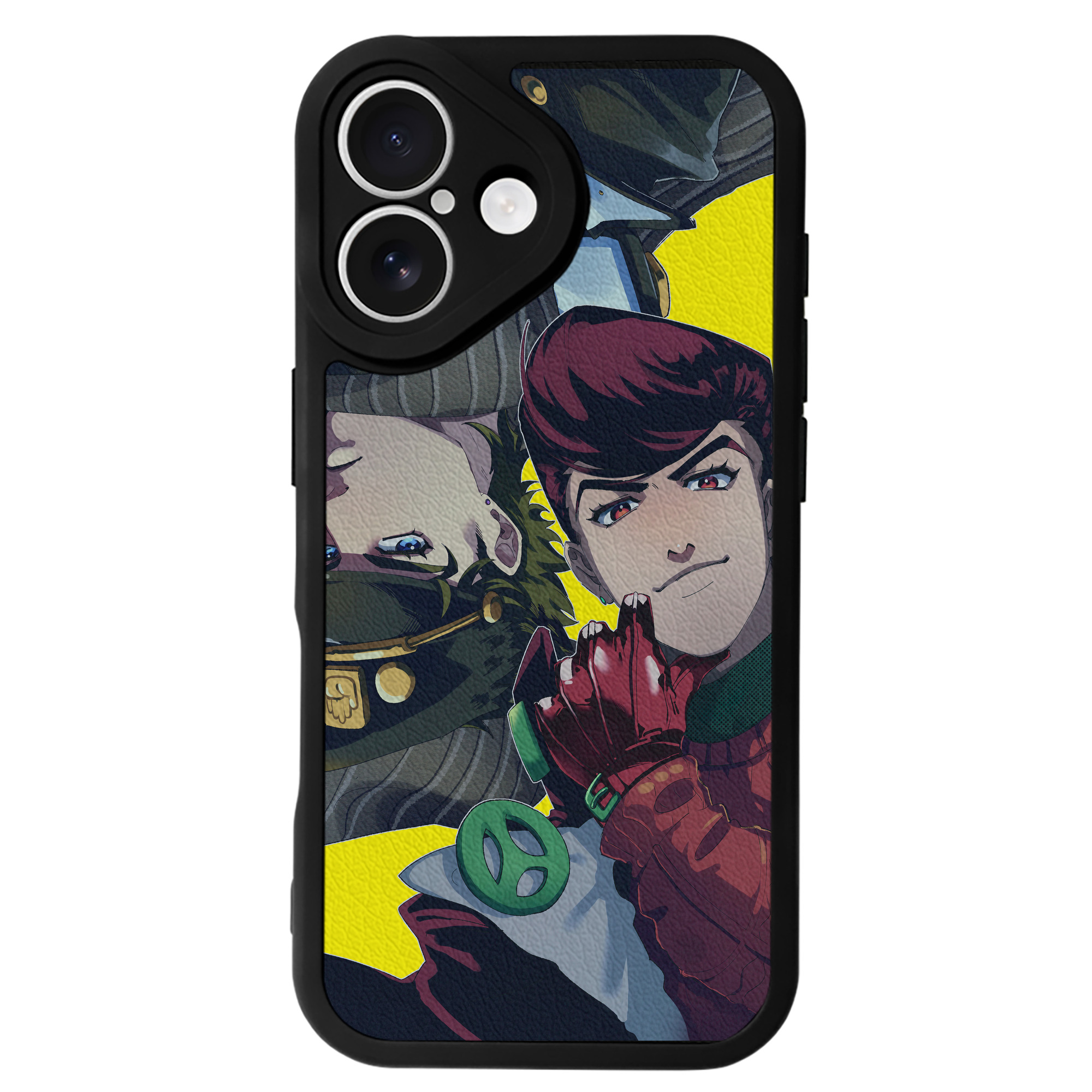 （画像用） ジョジョの奇妙な冒険 JoJo's Bizarre Adventure 【iPhone 16シリーズ対応】シリコンスマホケース（レザー調） 材質：シリコン